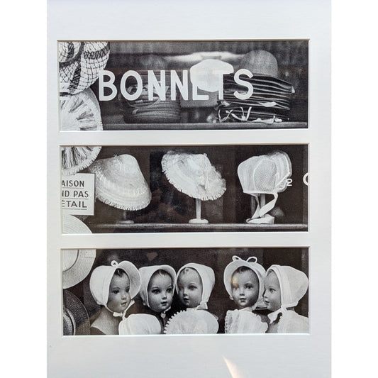 French Bonnet Shop Triptych | c. 1960s | Vintage Editorial Collage