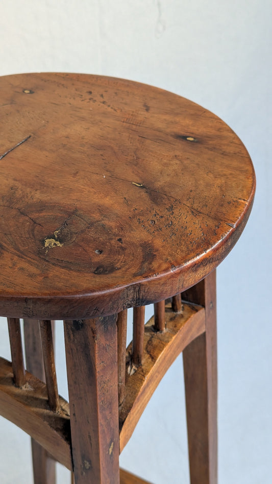 Antique Arts & Crafts Solid Wood Pedestal Plant Stand