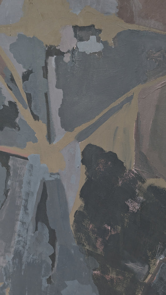 Monumental 60" California School Abstract Painting c. 1970s