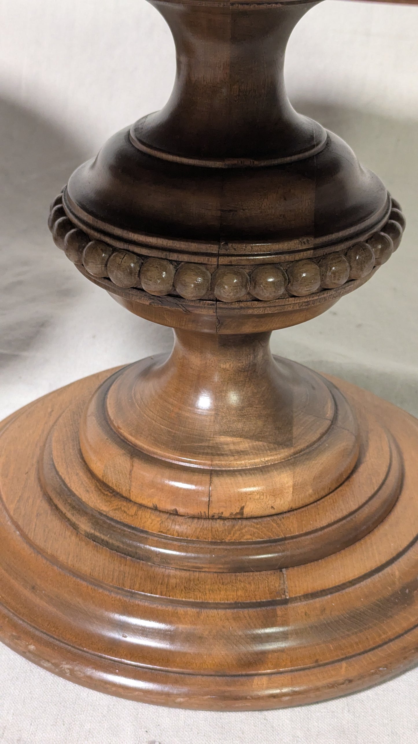Pair of Burl Wood Quatrefoil Pedestal Side Tables