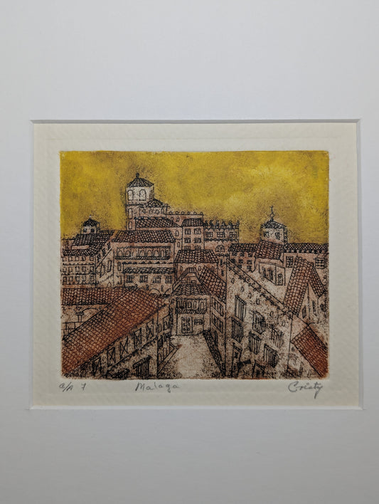 Original Color Etching "Malaga" | Signed Artist's Proof