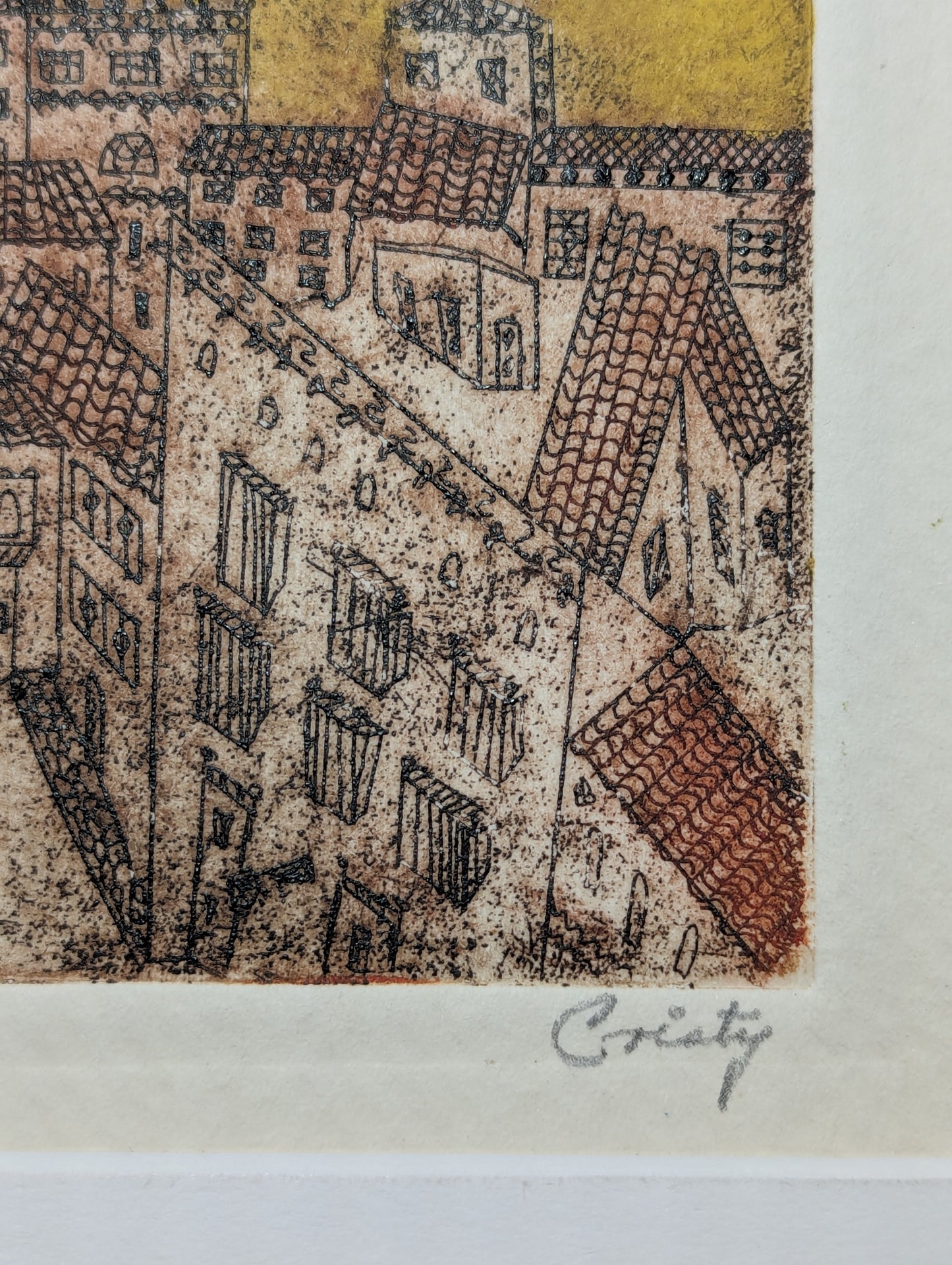 Original Color Etching "Malaga" | Signed Artist's Proof