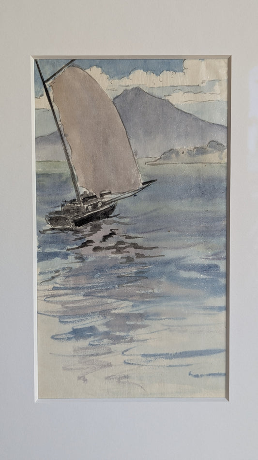 Katherine M. Ball Mt. Tamalpais Sailboat | 1918 | Watercolor