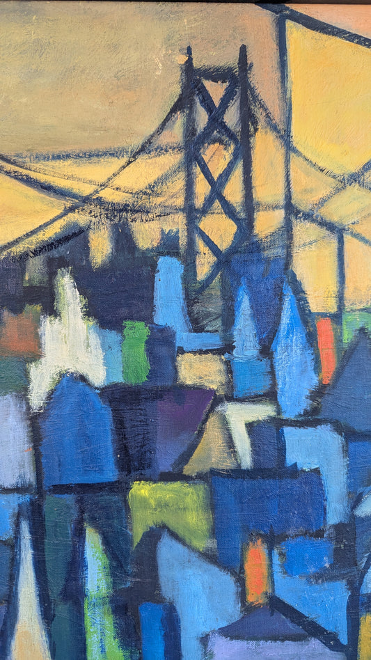 Bay Bridge and San Francisco Skyline | Modernist | Oil Painting