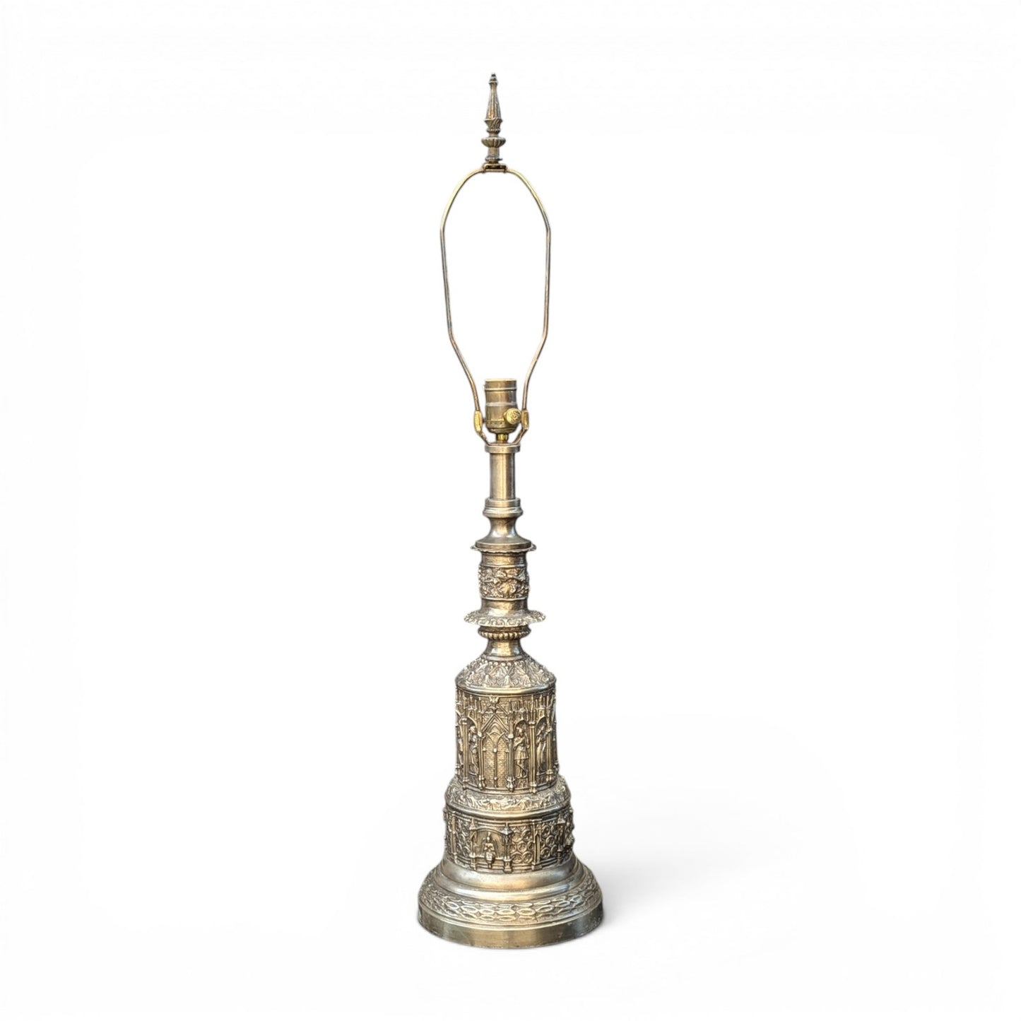 Gothic Revival Cathedral Table Lamp | Mid-20th Century | Cast Metal