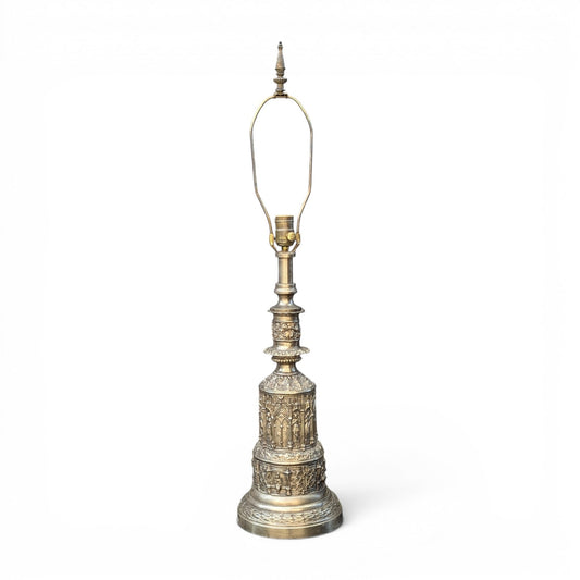 Gothic Revival Cathedral Table Lamp | Mid-20th Century | Cast Metal