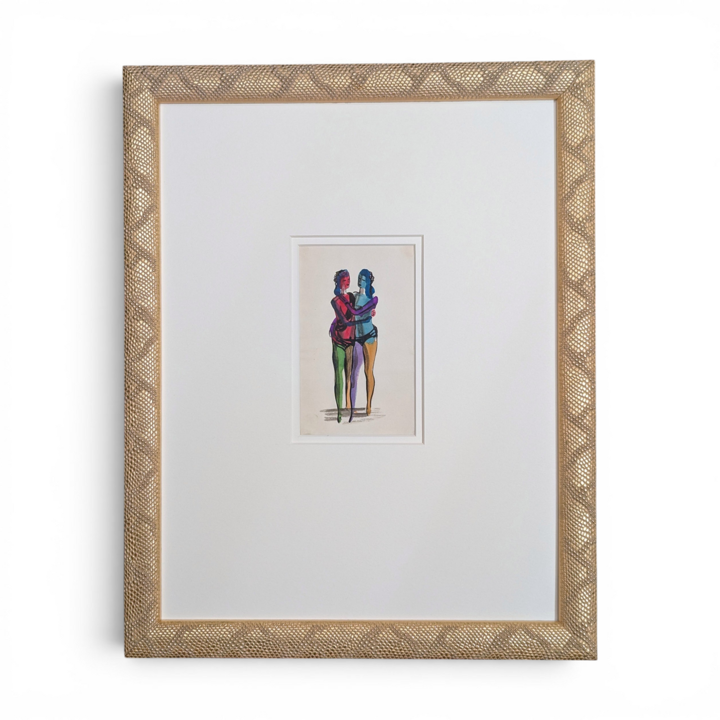 Modernist Embracing Figures