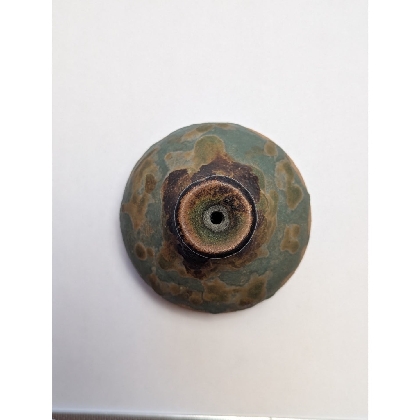 Studio Pottery Bottle Vase | c. 1980 | Turquoise Drip over Tenmoku