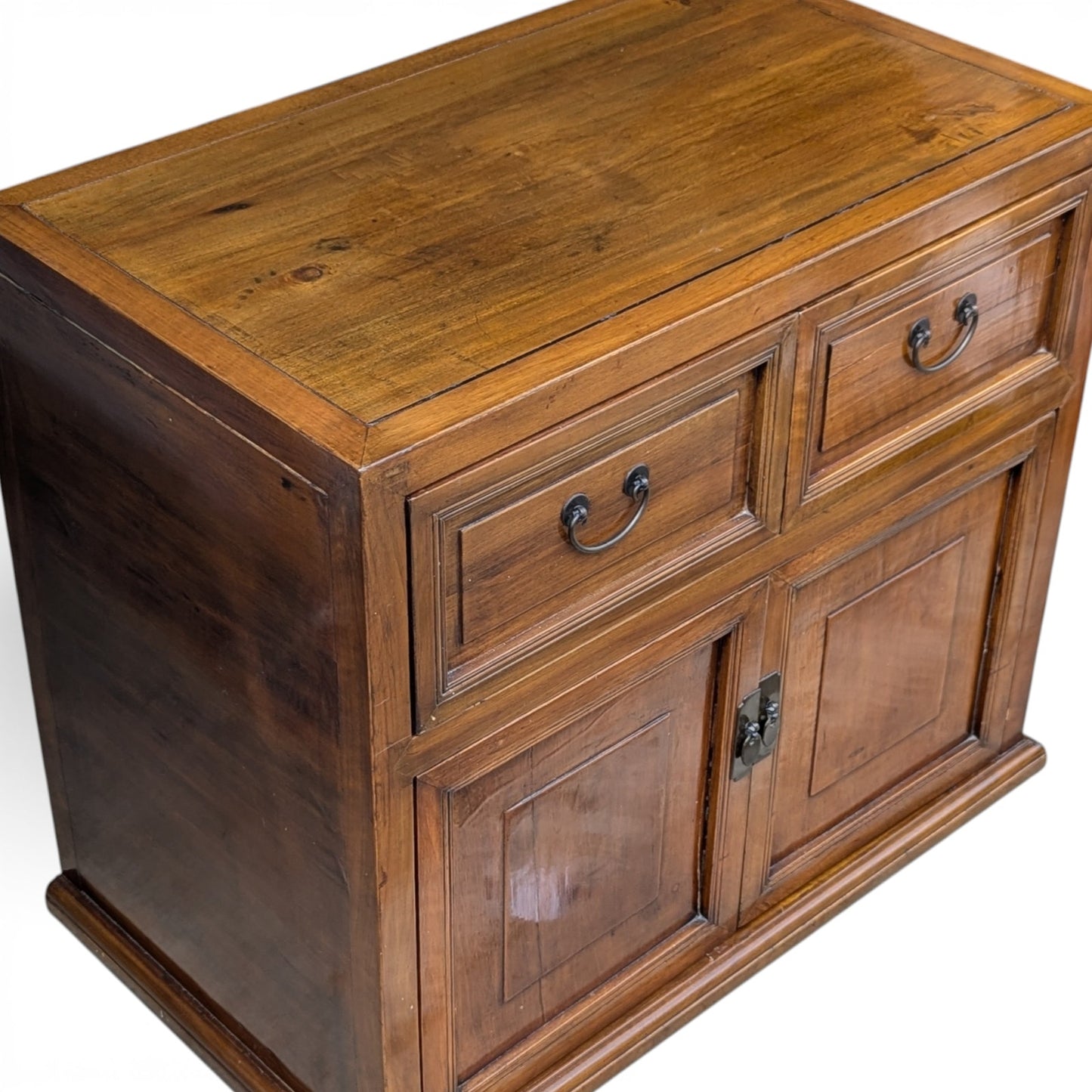 Elm End Table Cabinet | Late 20th Century | Chinese Hardwood