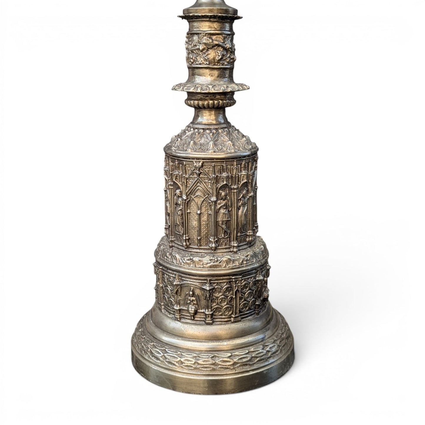 Gothic Revival Cathedral Table Lamp | Mid-20th Century | Cast Metal
