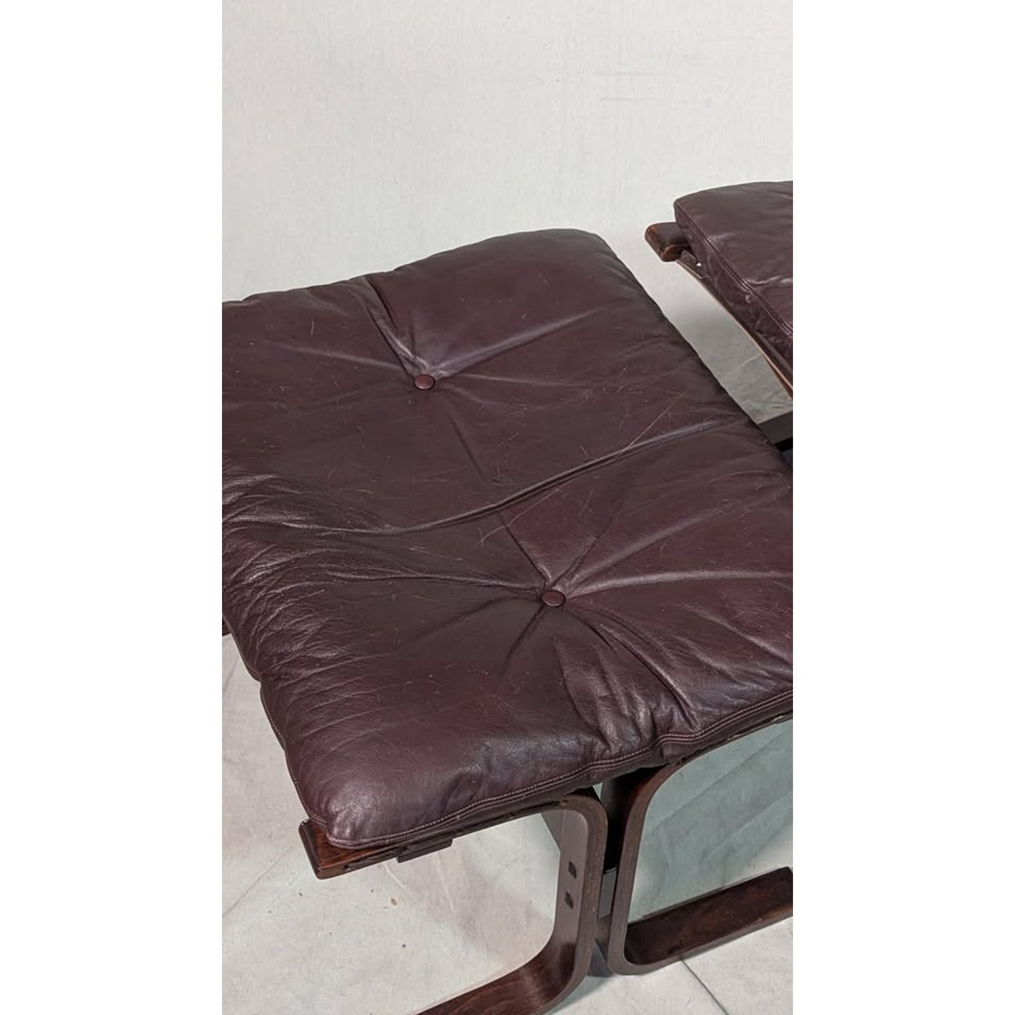 Ingmar Relling Westnofa Siesta Lounge Chair Pair + Ottoman Oxblood Leather MCM