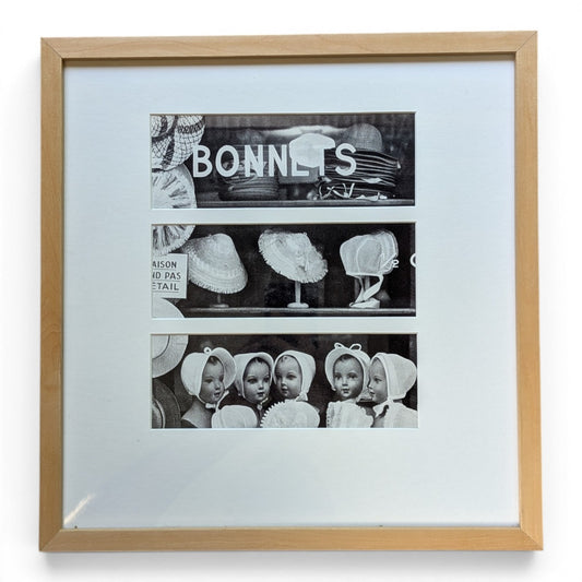 French Bonnet Shop Triptych | c. 1960s | Vintage Editorial Collage