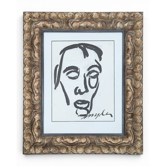 Minimalist ink portrait by Oregon artist Amanda Snyder (1894-1980)