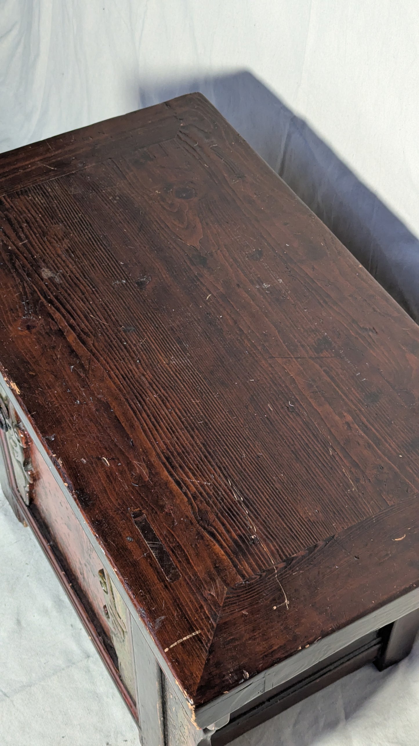 Vintage Chinese Polychrome Lacquer Low Altar Cabinet