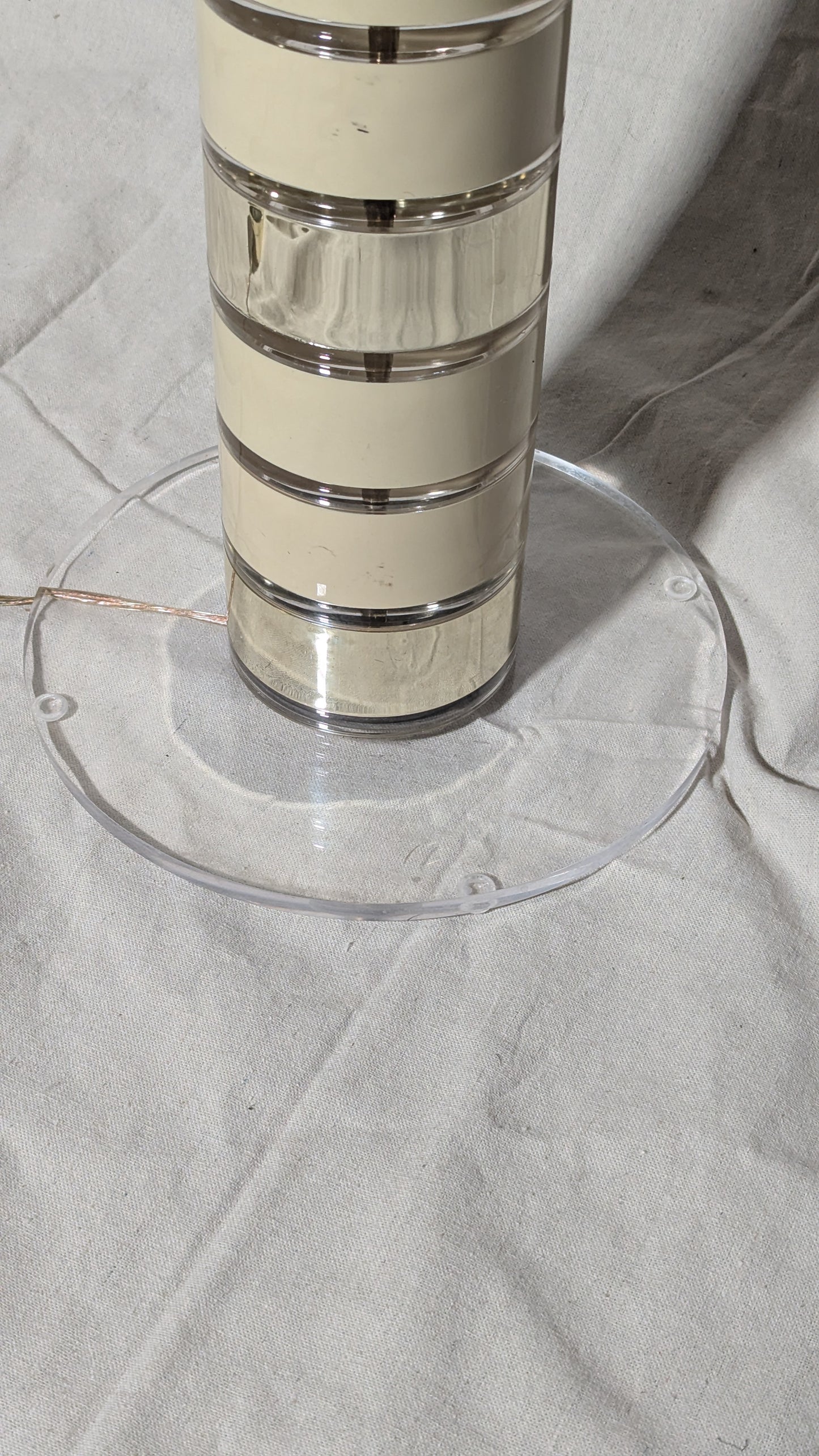 Postmodern Cream & Gold Stacked Skyscraper Floor Lamp