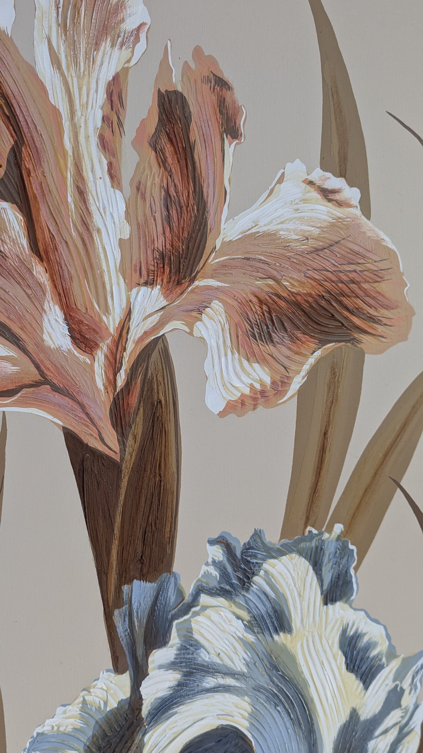 Large-Scale Floral Impasto by Letterman Studio, c. 1980