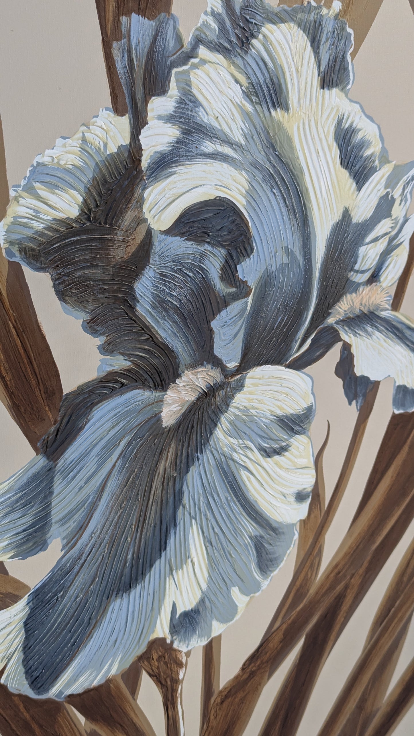 Large-Scale Floral Impasto by Letterman Studio, c. 1980