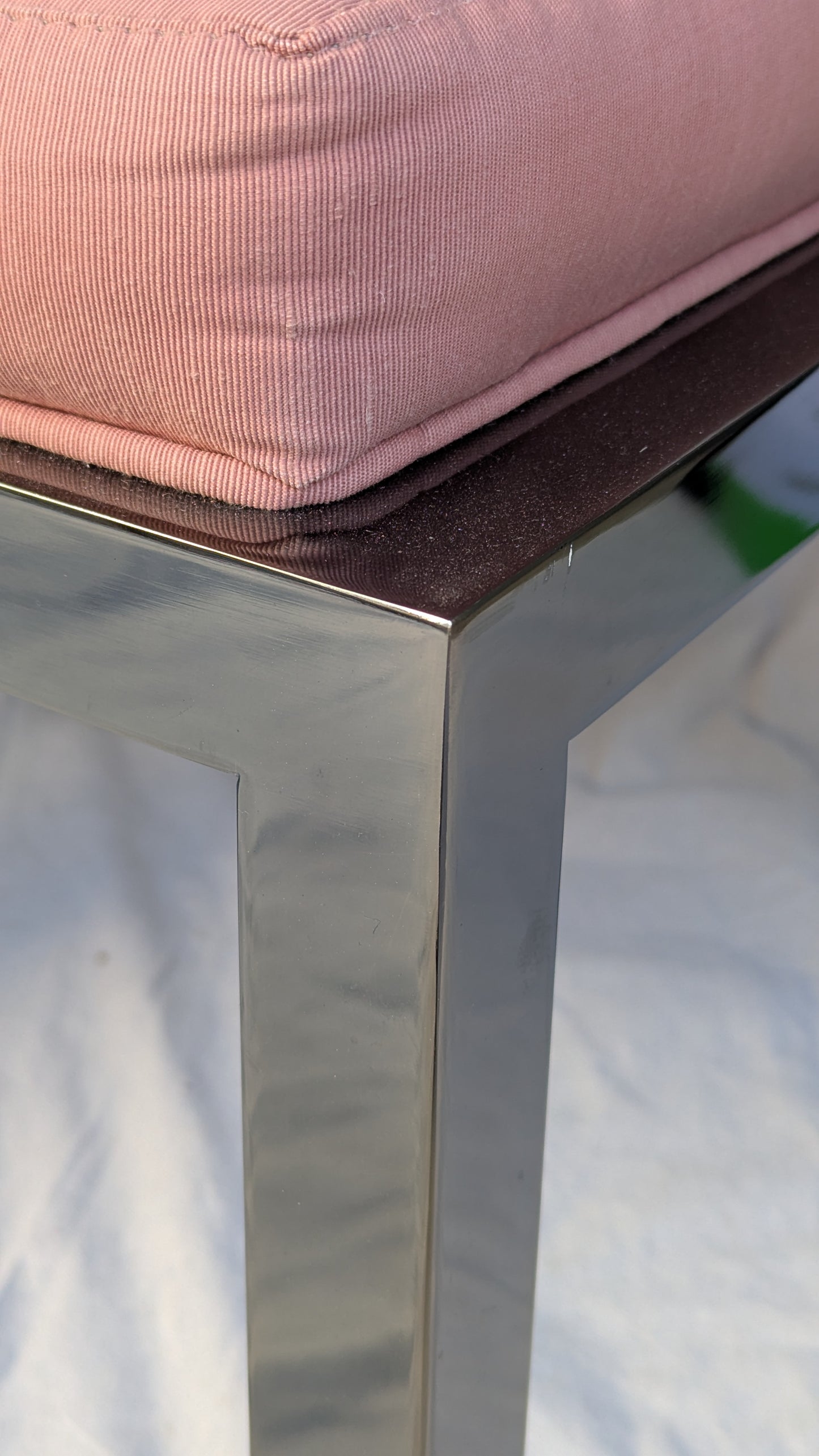 Pair of 1985 DIA "Yoke" Armchairs in Chrome & Dusty Rose