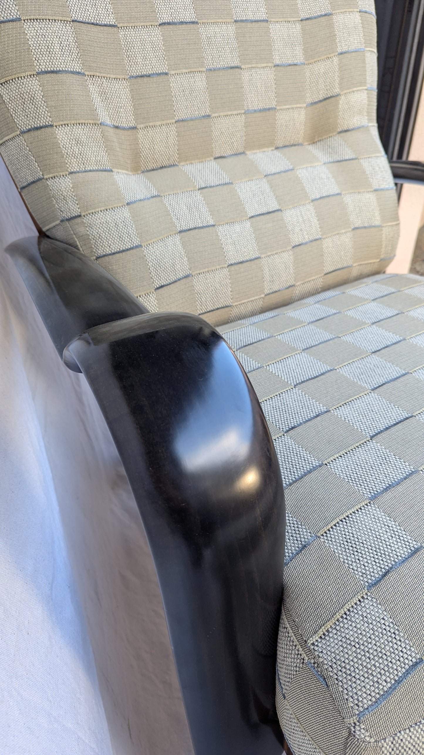 1980s Postmodern Lounge Chair + Ottoman, Adam Tihany for Pace Collection