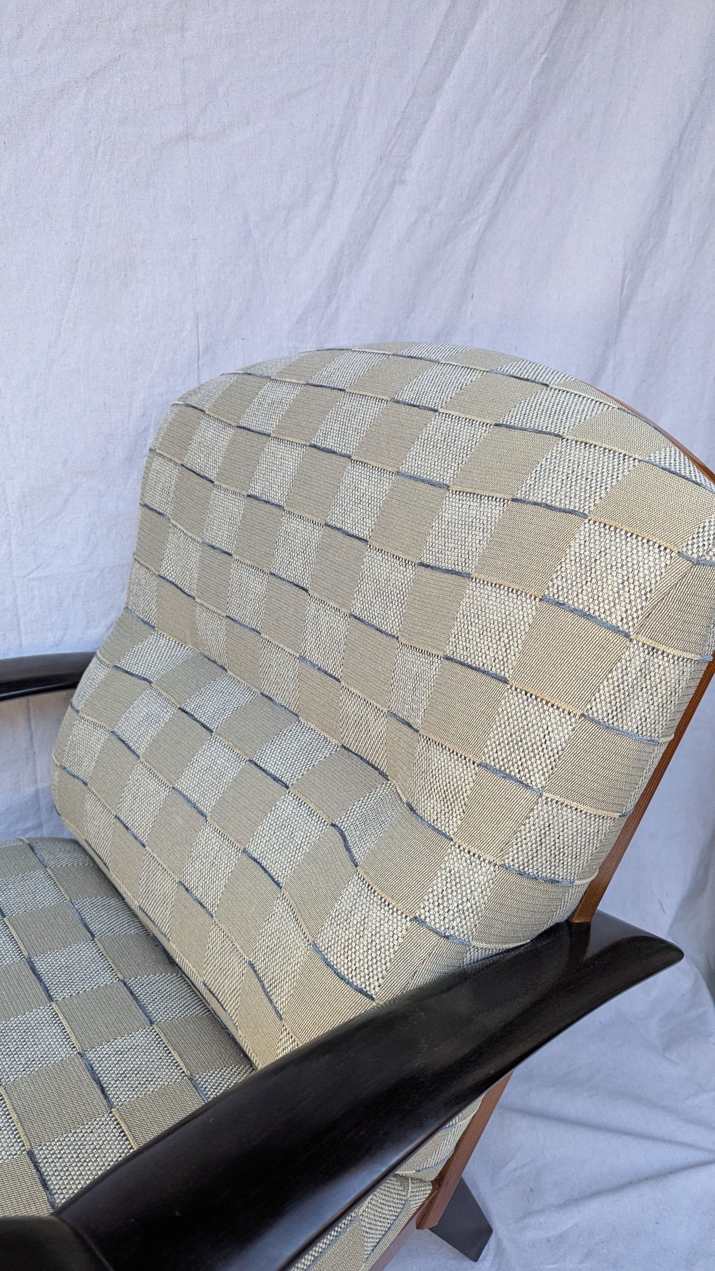 1980s Postmodern Lounge Chair + Ottoman, Adam Tihany for Pace Collection