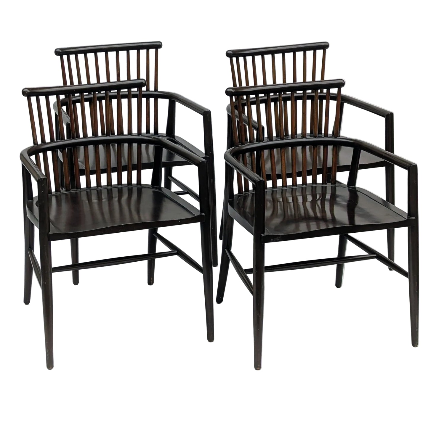 Set of 4 Palecek "Jefferson" Spindle Arm Chairs