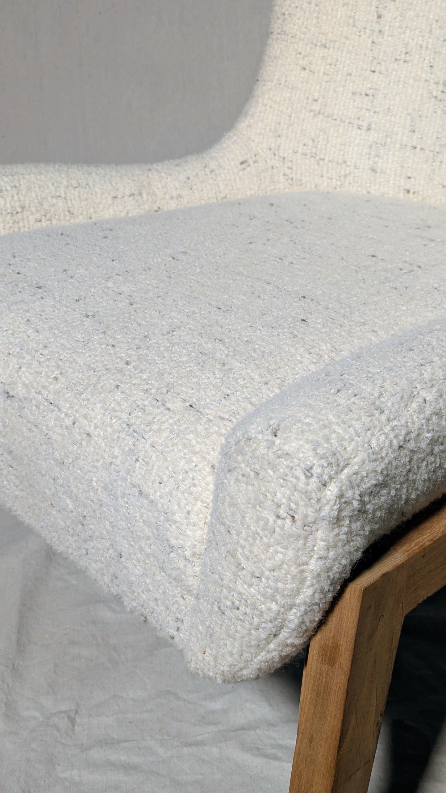 Verellen Fernando Wing Chair | Bouclé + Ash