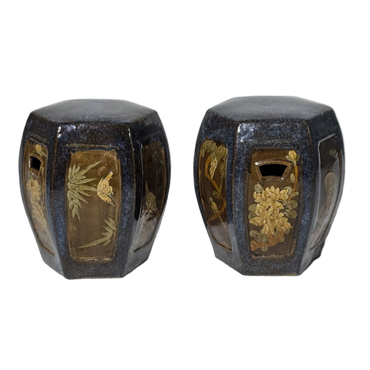 Pair of Vintage Chinese Ceramic Garden Stools