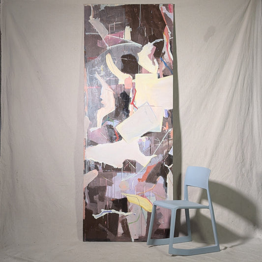 Monumental 8ft Double-Sided Abstract Painting, Attributed to Virginia Banks
