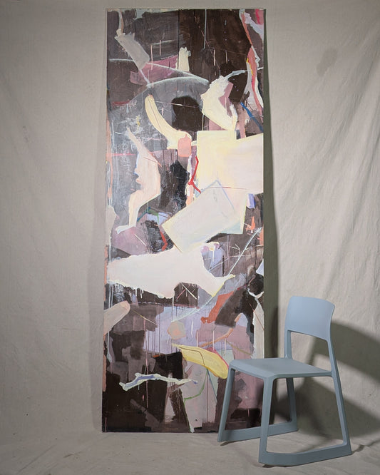 Monumental 8ft Double-Sided Abstract Painting, Attributed to Virginia Banks