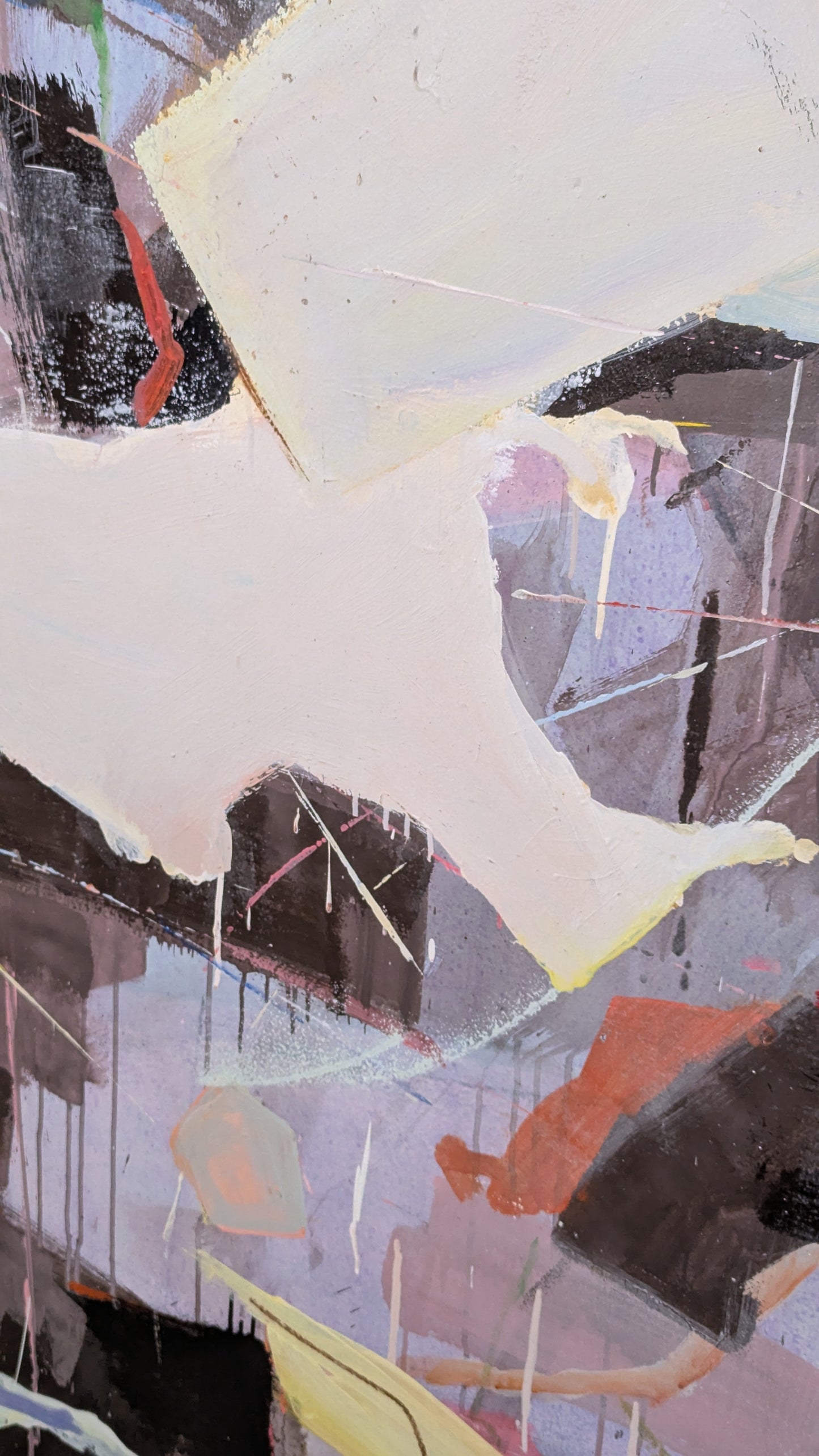 Monumental 8ft Double-Sided Abstract Painting, Attributed to Virginia Banks