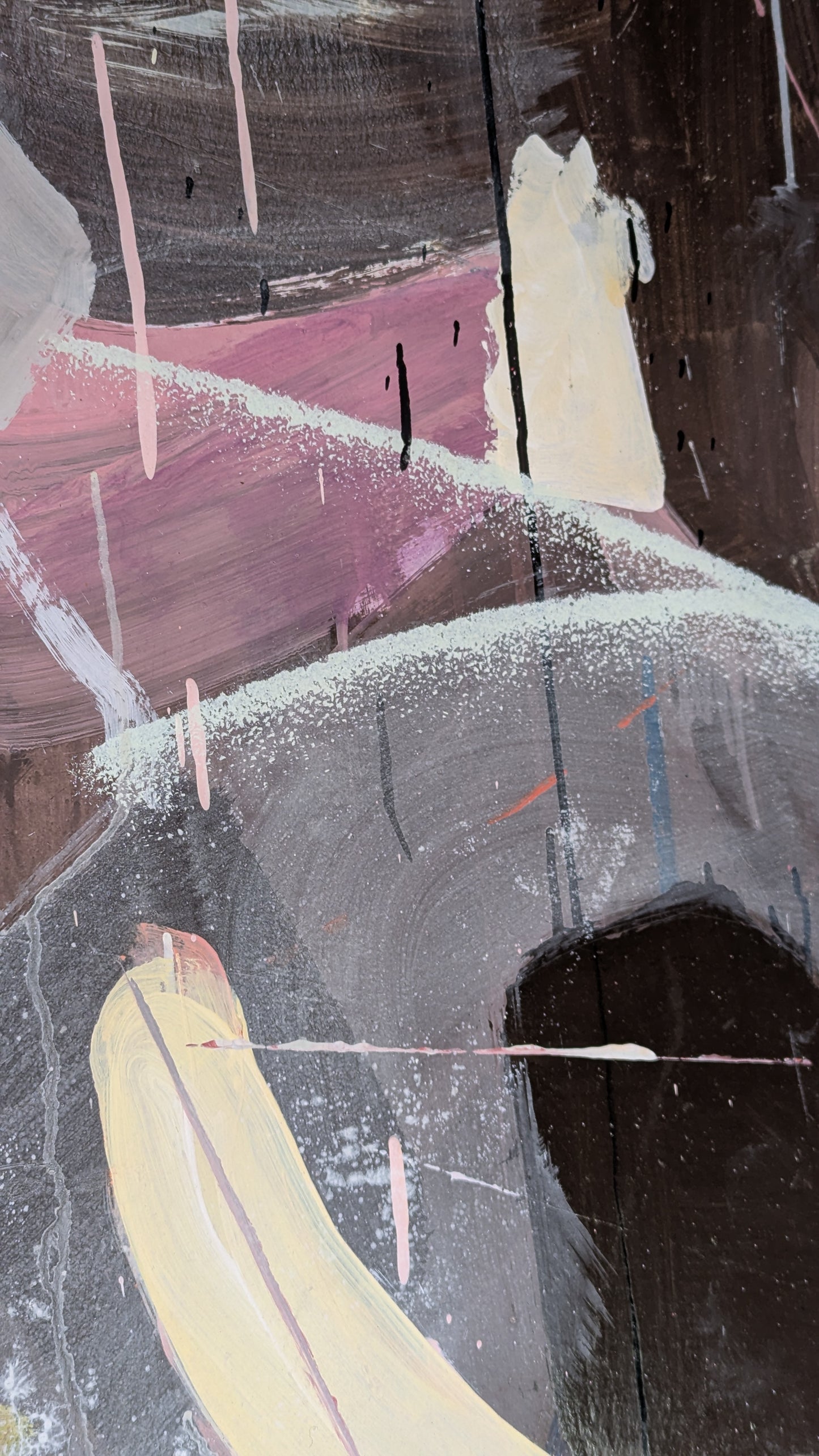 Monumental 8ft Double-Sided Abstract Painting, Attributed to Virginia Banks