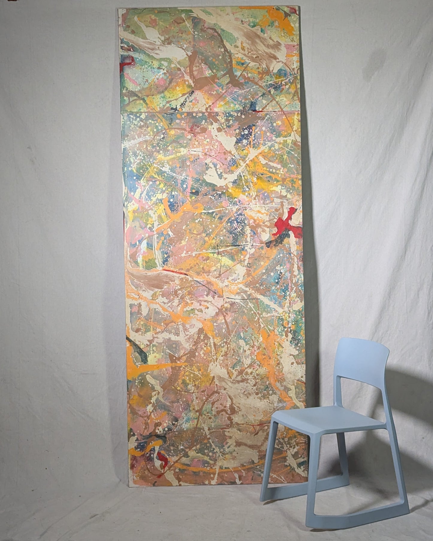 Monumental 8ft Double-Sided Abstract Painting, Attributed to Virginia Banks