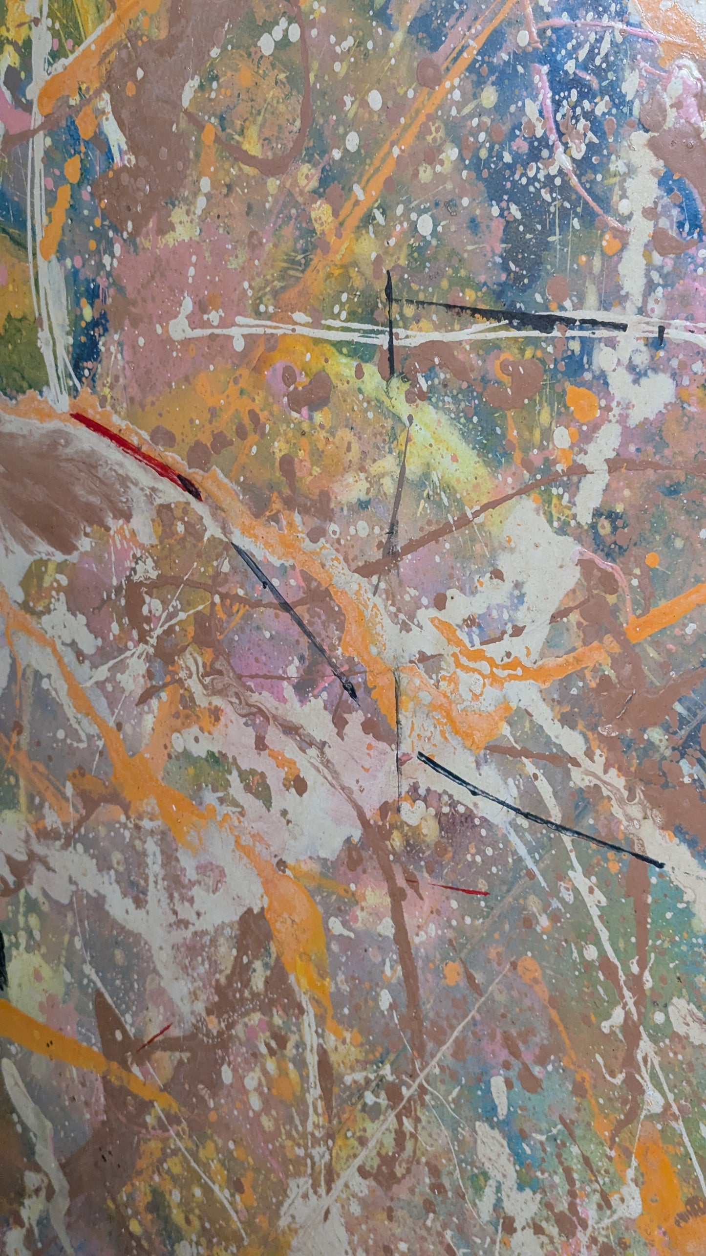 Monumental 8ft Double-Sided Abstract Painting, Attributed to Virginia Banks