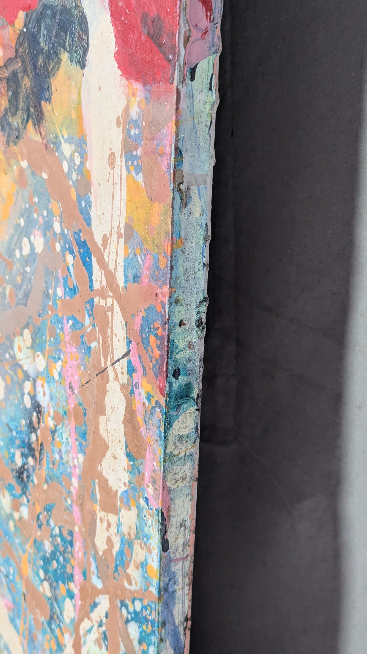 Monumental 8ft Double-Sided Abstract Painting, Attributed to Virginia Banks