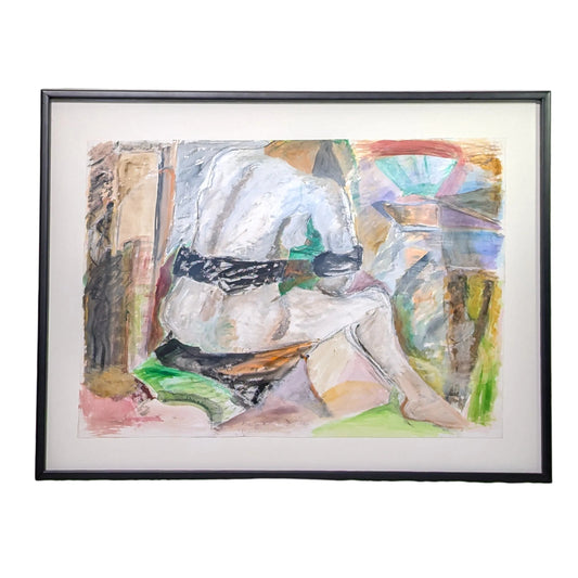 Large Abstract Figure Painting by Isabel Shaskan | Mixed Media on Paper | UC Davis Artist