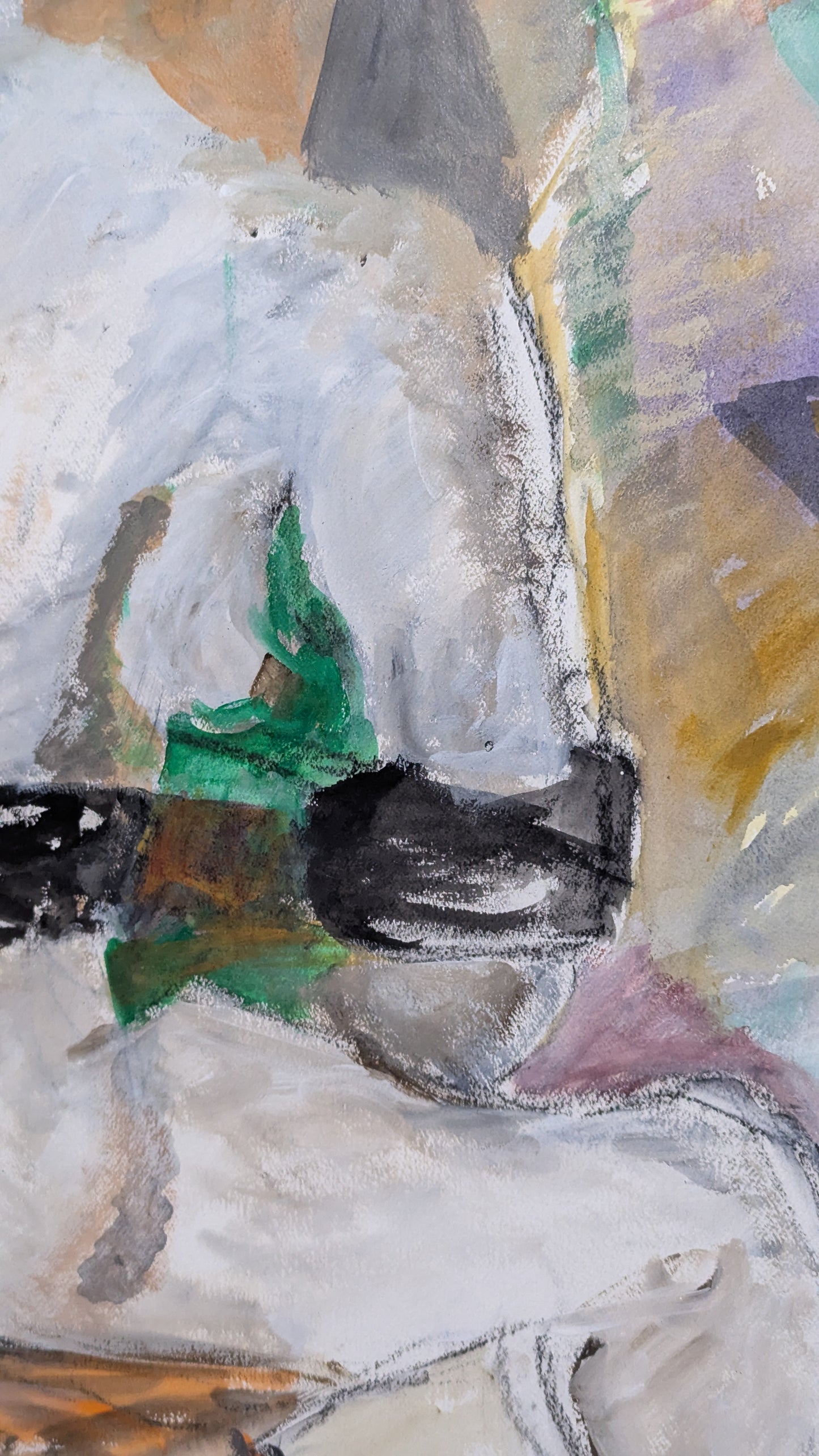 Large Abstract Figure Painting by Isabel Shaskan | Mixed Media on Paper | UC Davis Artist