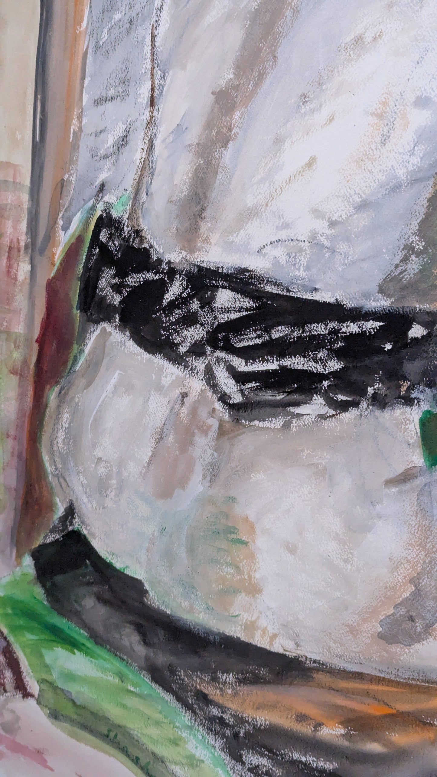 Large Abstract Figure Painting by Isabel Shaskan | Mixed Media on Paper | UC Davis Artist