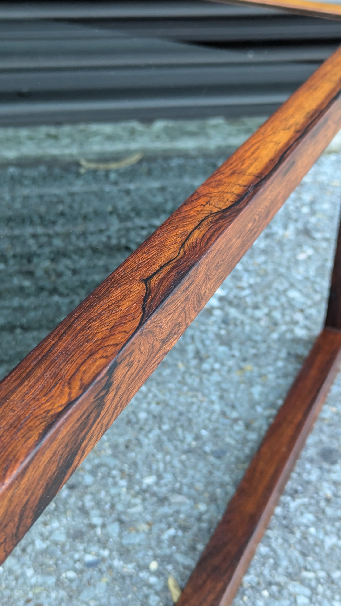 Danish Rosewood Coffee Table | c. 1960s | Smoked Glass Top