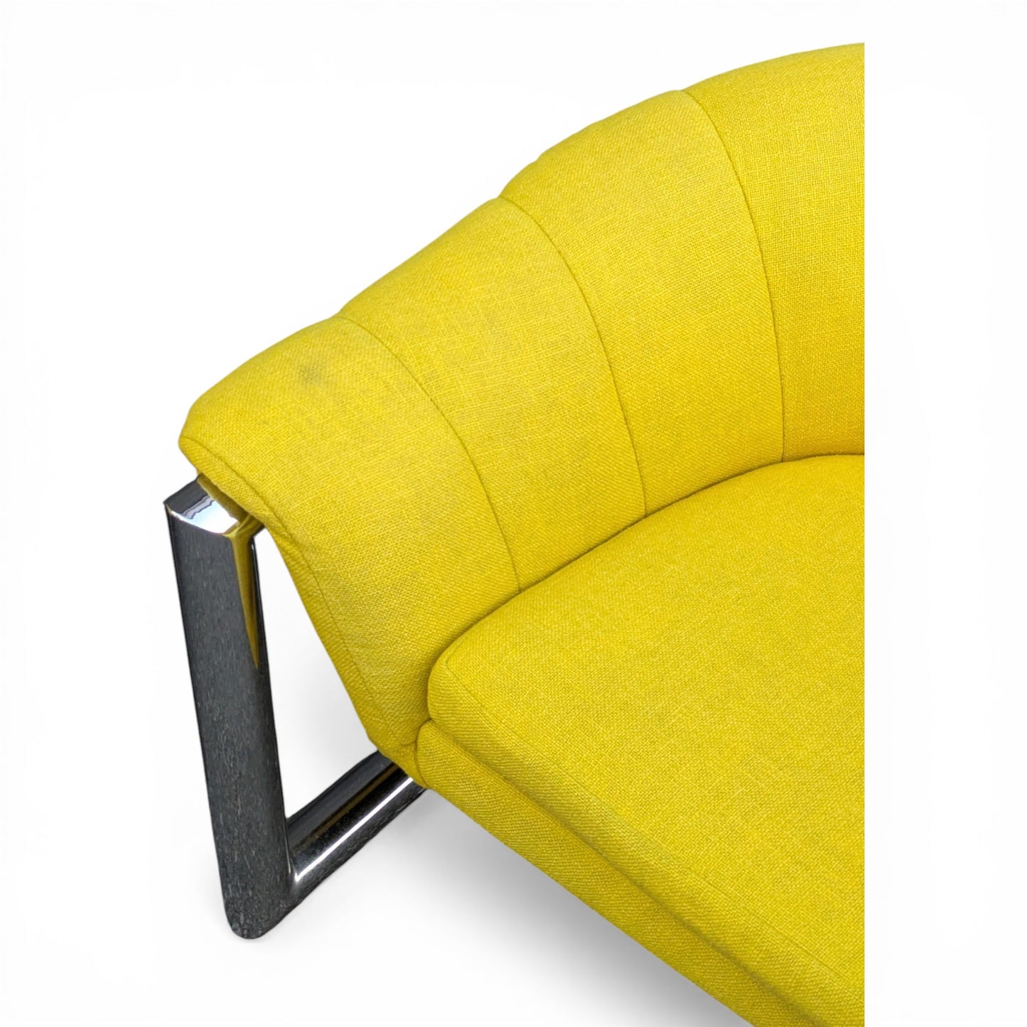 Pair of Jules Heumann for Metropolitan Furniture Channel-Back Lounge Chairs | c. 1972 | Polished Chrome