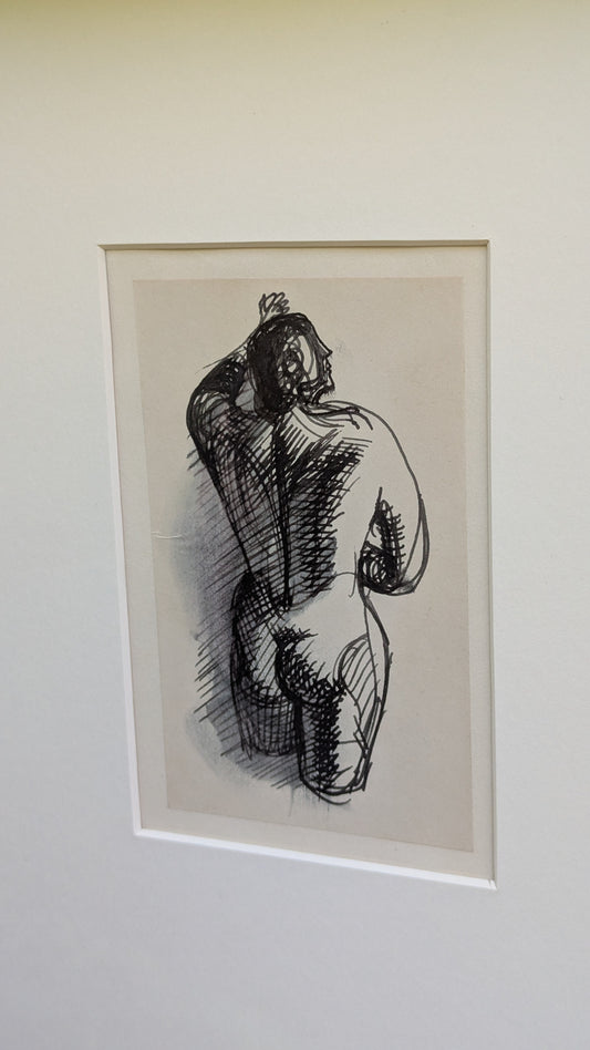 Figure Study | 1951 Ink on Paper | Archivally Framed