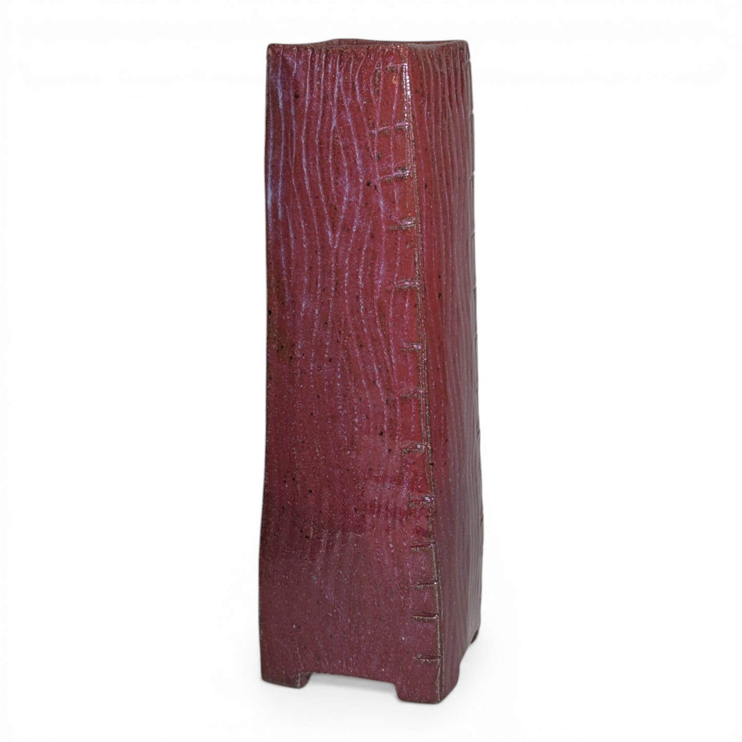 Bruno Kark Oxblood Slab Vase | Bay Area Studio Pottery | Ikebana