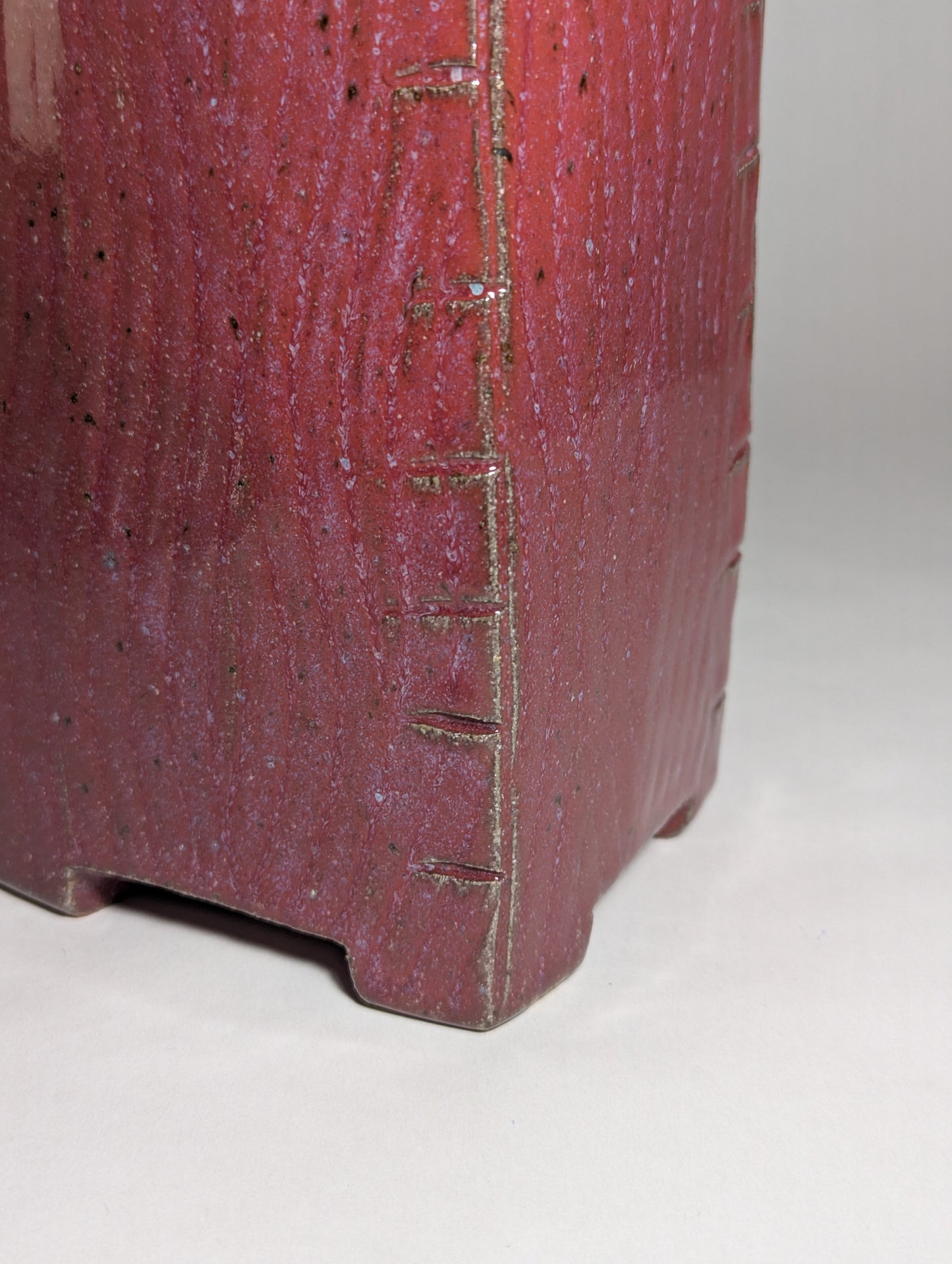 Bruno Kark Oxblood Slab Vase | Bay Area Studio Pottery | Ikebana