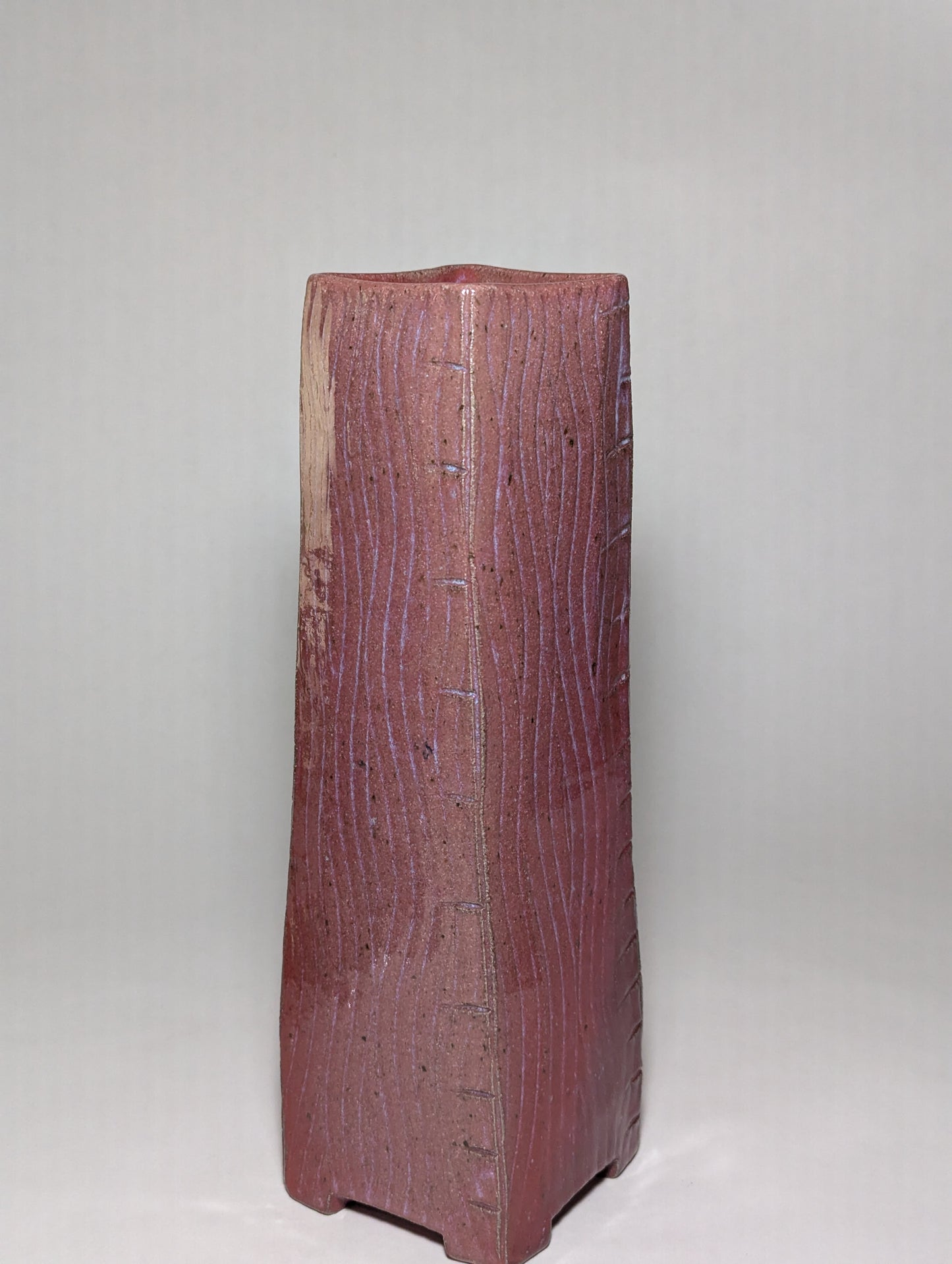 Bruno Kark Oxblood Slab Vase | Bay Area Studio Pottery | Ikebana