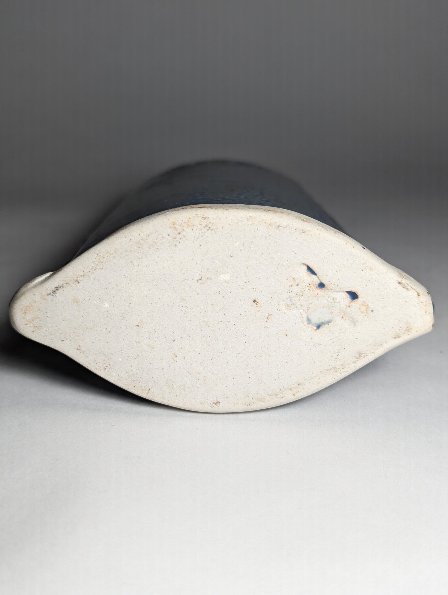 Blue Slab Vase | Textile Texture | Studio Pottery with Wave Motif
