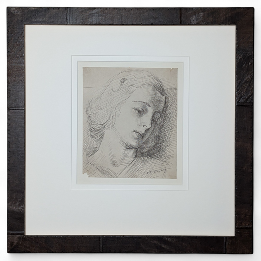 Portrait Head Study | c. 1950s | Cross-Hatch on Paper