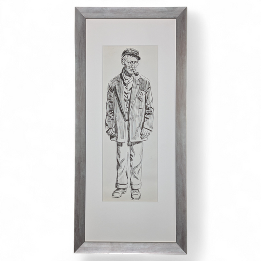 Man with Pipe | c. 1940s | Ink on Paper