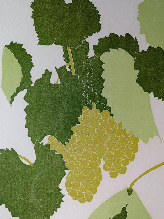 Henry Evans Original Linocut Pinot Chardonnay 1969 California Napa Wine Art