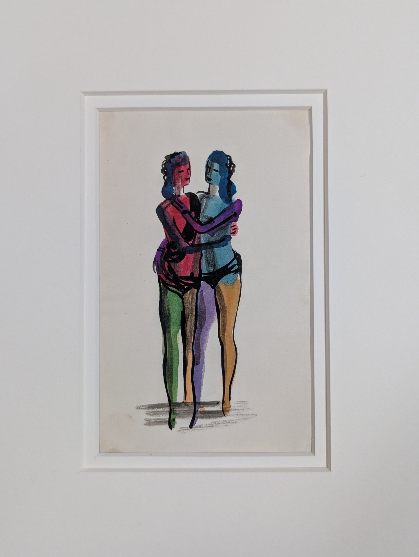 Modernist Embracing Figures