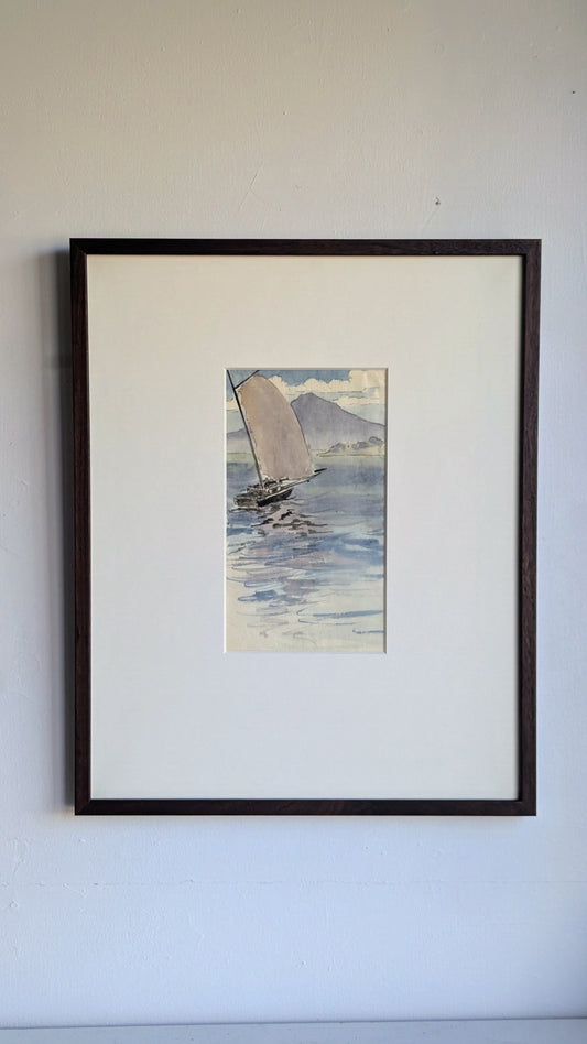 Katherine M. Ball Mt. Tamalpais Sailboat | 1918 | Watercolor