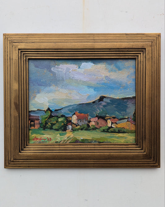 Ning Mercer Lucca, Italy Hillside Village | 2023 | Acrylic on Board